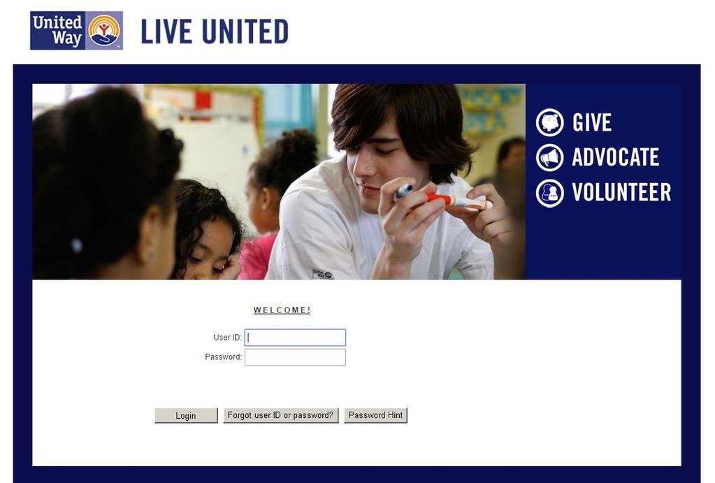 B. Login How to access United Way s online submission portal: Access to the Andar E-community site can be obtained from any computer with dial up or high speed internet capability.