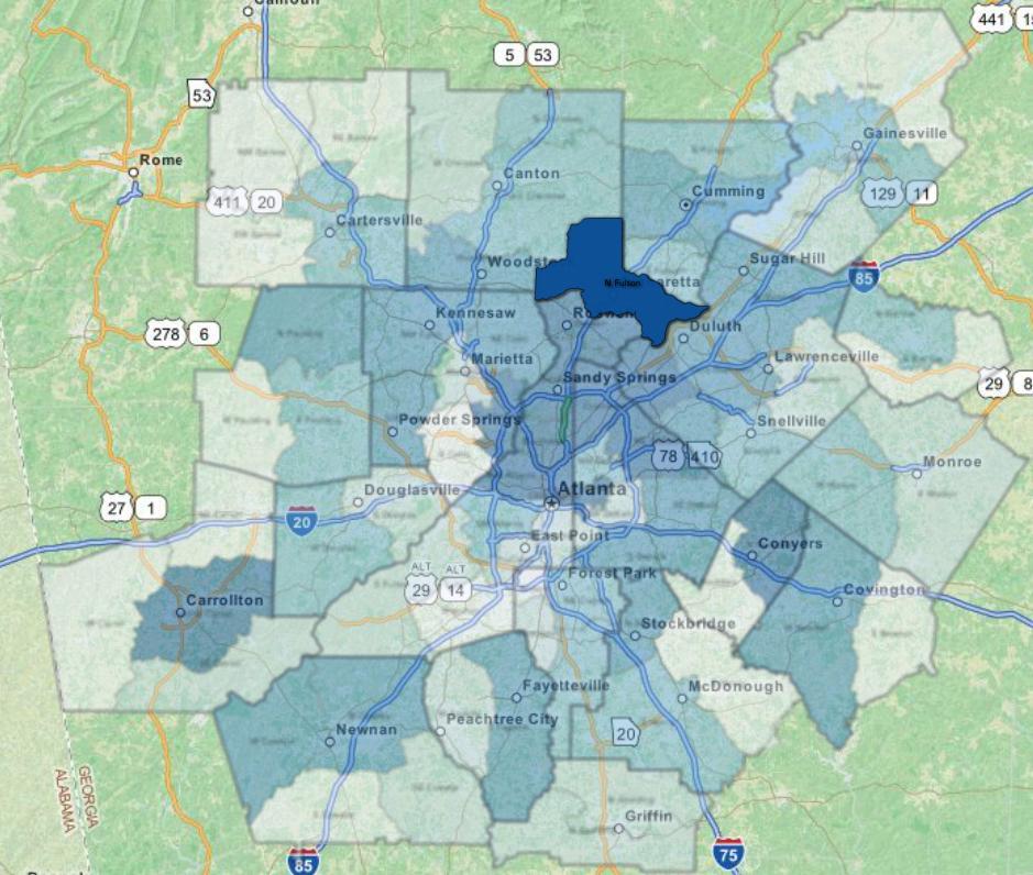 Information Jobs, 2012: North Fulton Has Heaviest Concentration of Jobs in the