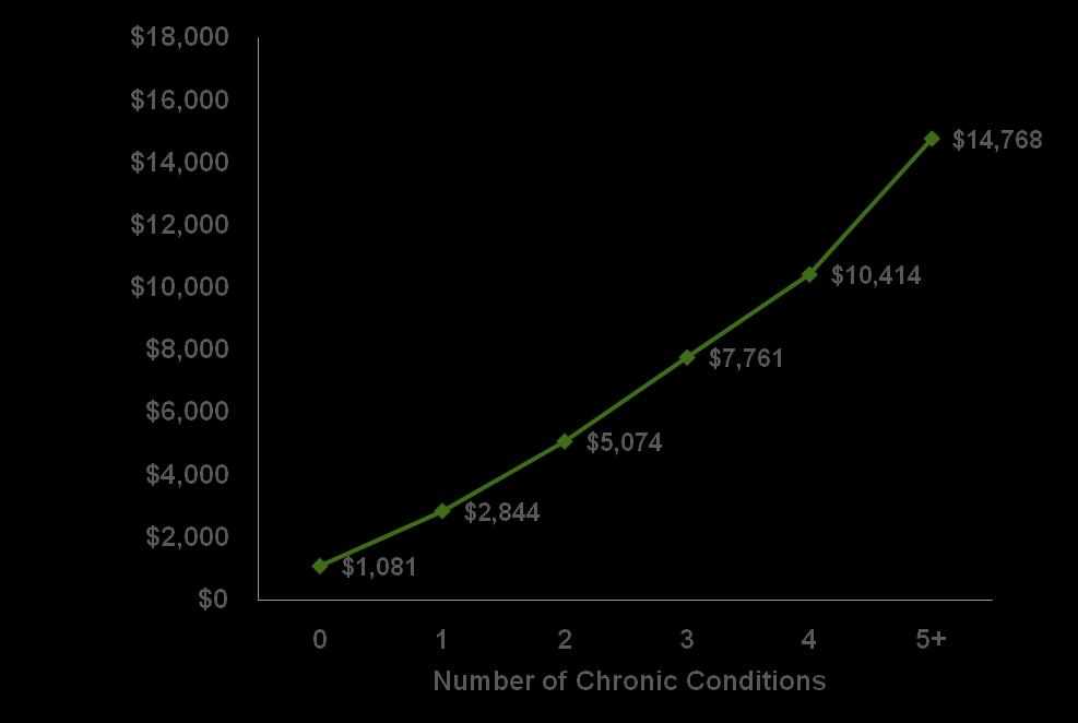 Section 2 The Impact of Chronic Conditions on Health Care Financing and Service Delivery Health Care Spending Increases With the Number of Chronic Conditions Average Per Capita Health Care Spending