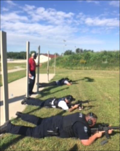Monthly in-service training for July involved firearms qualifications. All officers qualified with their duty sidearms, patrol rifles and patrol shotguns.