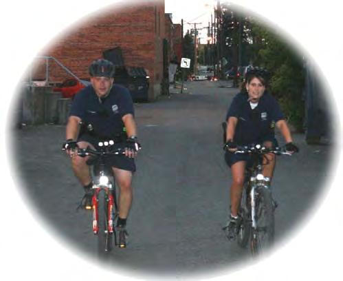 Our Mountain Bike Patrol Officers focus their attention on areas of the city generally not accessible by a police car, such as parks and trails.