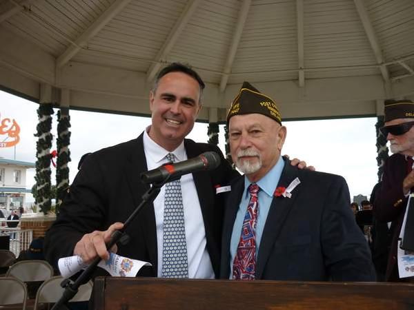 7 of 8 11/23/2015 9:45 AM Sharing a moment prior to the start of ceremonies are Sen. Ernie B. Lopez, left, and Rehoboth VFW Post 7447 Commander Robert McGinnis.