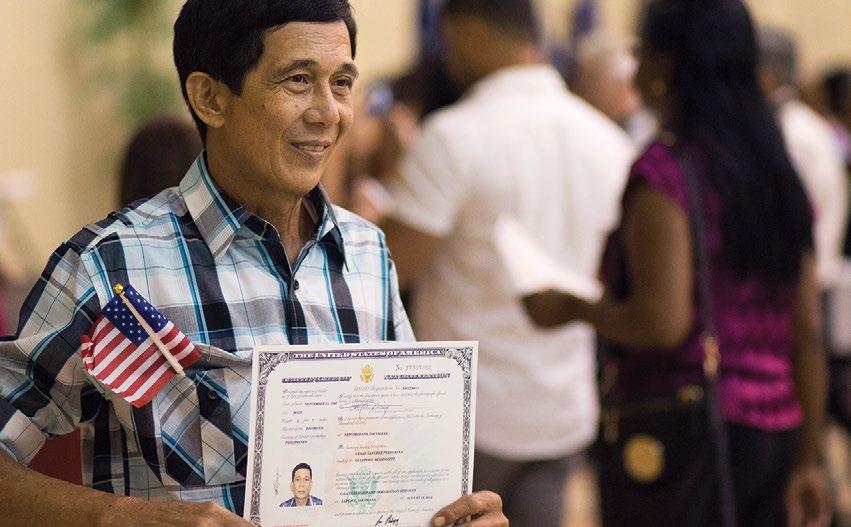 AMERICANISM Expedited citizenship through military service Immigrants have always made up a portion of the U.S. Armed Forces, and joining the military has been one of the fastest ways to become a U.S. citizen. More than 8,000 troops with green cards became citizens that way in 2017 alone.