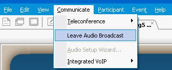 Audio broadcast or Teleconference Today s audio is