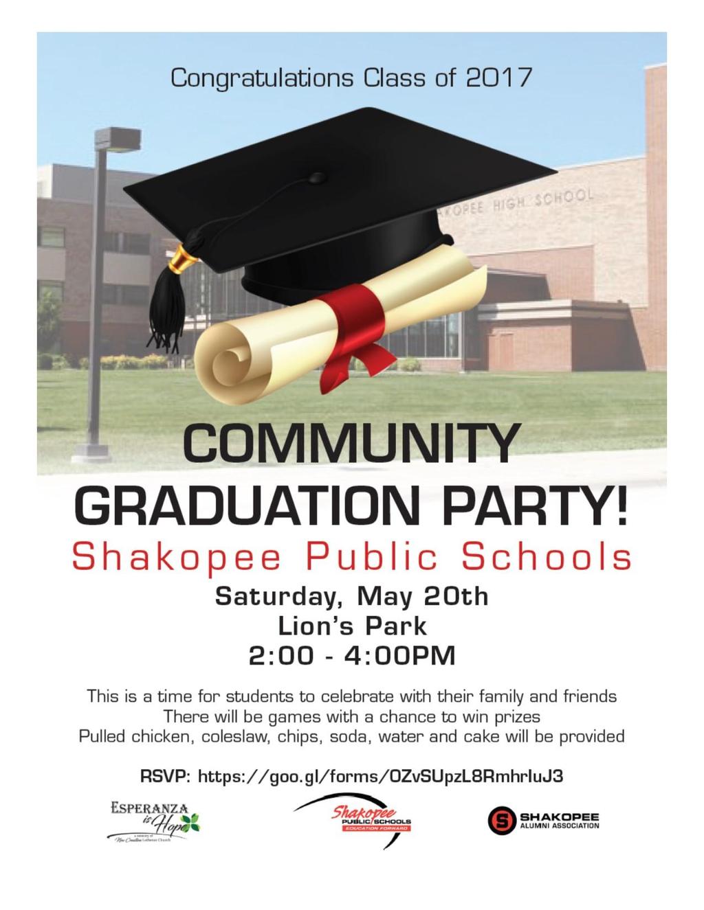 Due to weather, the graduation party will