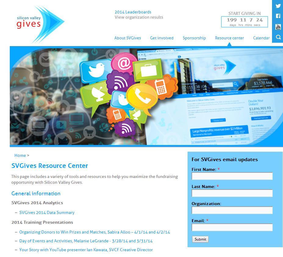SVGives.org Subscribe to get the latest SV Gives information at SVGives.