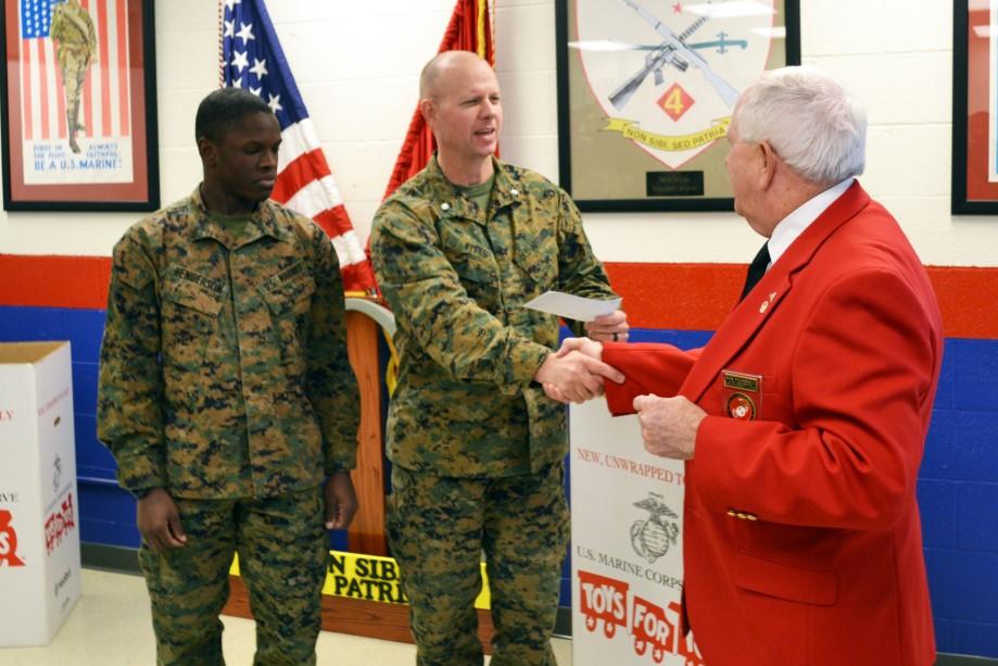 Our proudest moment came when we delivered a check to the Marine Corps Reserve Commanding Officer, Lt Col. Mike Fitts. Our meeting with him included nearly twenty Marines, all part of 3/23.