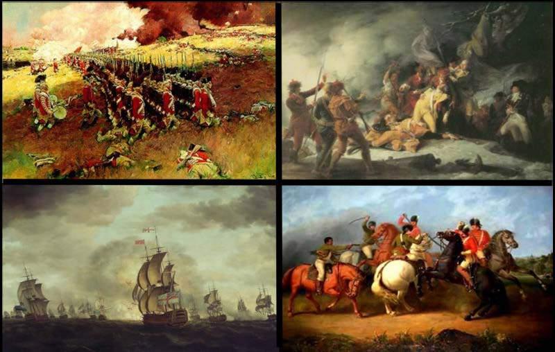 The American Revolution Begins Some events that occurred in the American Revolution included clockwise from top left to right: Battle of Bunker Hill, the