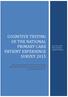 COGNITIVE TESTING OF THE NATIONAL PRIMARY CARE PATIENT EXPERIENCE SURVEY 2015