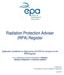 Radiation Protection Adviser (RPA) Register
