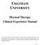 Physical Therapy Clinical Experience Manual