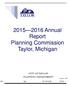 Annual Report Planning Commission Taylor, Michigan