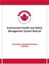 Environment Health and Safety Management System Manual. Canadian International School