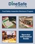 Food Safety Inspection Disclosure Program. Operator Information Guide