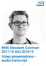 NHS Standard Contract 2017/18 and 2018/19 Video presentations - audio transcript