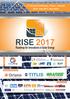 RISE Roadmap for Innovations in Solar Energy. 2 Annual Conference Expo Awards July 2017, New Delhi