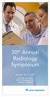 30 th Annual Radiology Symposium
