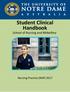 Student Clinical Handbook. School of Nursing and Midwifery