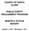 COUNTY OF SANTA CLARA PUBLIC SAFETY REALIGNMENT PROGRAM MONTHLY STATUS REPORT