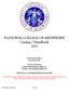 NATIONAL COLLEGE OF MIDWIFERY Catalog / Handbook 2017