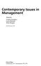 Contemporary Issues in. Management. Edited by Lindsay Hamilton Laura Mitchell Anita Mangan. Keele University, UK