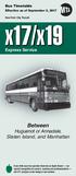 X17/X19. Between. Huguenot or Annadale, Staten Island, and Manhattan. Express Service. Bus Timetable. Effective as of September 3, 2017