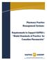 Pharmacy Practice Management Systems: Requirements to Support NAPRA s Model Standards of Practice for Canadian Pharmacists