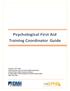 Psychological First Aid Training Coordinator Guide