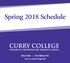 Spring 2018 Schedule. MILTON PLYMOUTH curry.edu/cegrad