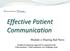 Effective Patient Communication