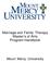 Marriage and Family Therapy Master s of Arts Program Handbook. Mount Mercy University