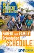 PARENT and FAMILY Orientation SCHEDULE