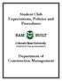 Student Club Expectations, Policies and Procedures. Department of Construction Management