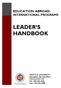 LEADER S HANDBOOK EDUCATION ABROAD: INTERNATIONAL PROGRAMS