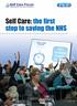 Self Care: the first step to saving the NHS