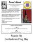 Forrest s Escort. The Official Newsletter of the Tennessee Division Sons of Confederate Veterans. February 2016 Tennessee Division Reunion Special