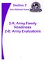 Section 2. Army National Guard. 2-A: Army Family Readiness 2-B: Army Evaluations