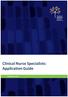 Clinical Nurse Specialists: Application Guide