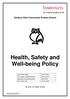 Health, Safety and Well-being Policy