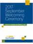2017 September Welcoming Ceremony