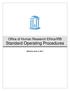 Office of Human Research Ethics/IRB Standard Operating Procedures