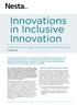 Innovations in Inclusive Innovation