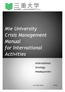 Mie University Crisis Management Manual for International Activities