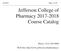 Jefferson College of Pharmacy Course Catalog