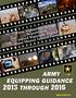 ARMY EQUIPPING GUIDANCE 2013 THROUGH 2016