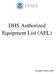 DHS Authorized Equipment List (AEL)