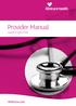 Provider Manual Updated August 2016