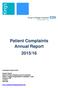 Patient Complaints Annual Report 2015/16