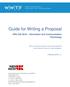 Guide for Writing a Proposal