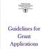 Guidelines for Grant Applications